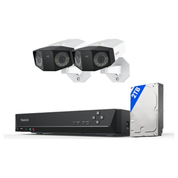 Reolink Duo 3 PoE -valvontasarja: tallennin + 2 kahden objektiivin kameraa, 16 MP