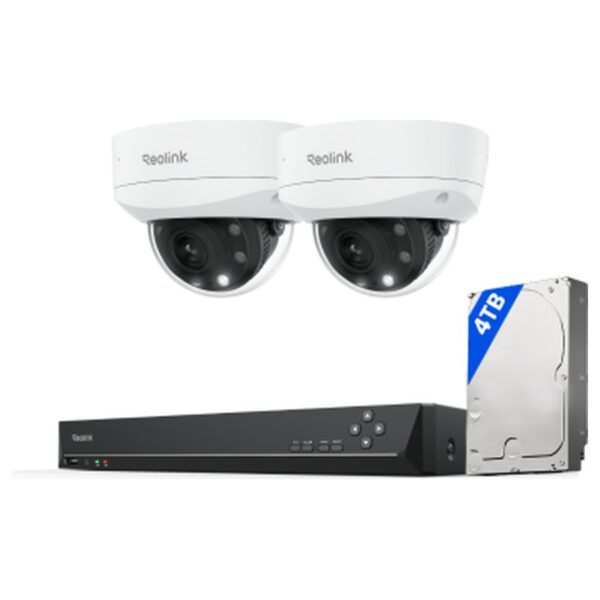 Reolink Duo 3V PoE -valvontasarja: tallennin + 2 kupolikameraa, 16 MP
