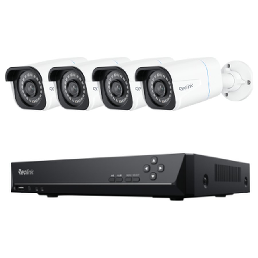 Reolink RLK8-810B4-A -valvontasarja: 8-kanavainen tallennin + 4 kameraa, 4K