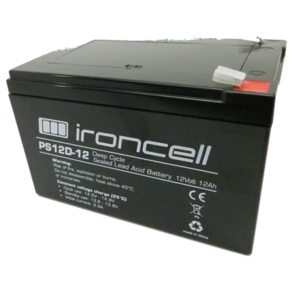 Ironcell Deep Cycle AGM-lyijyakku 12V/12Ah riistakameroille